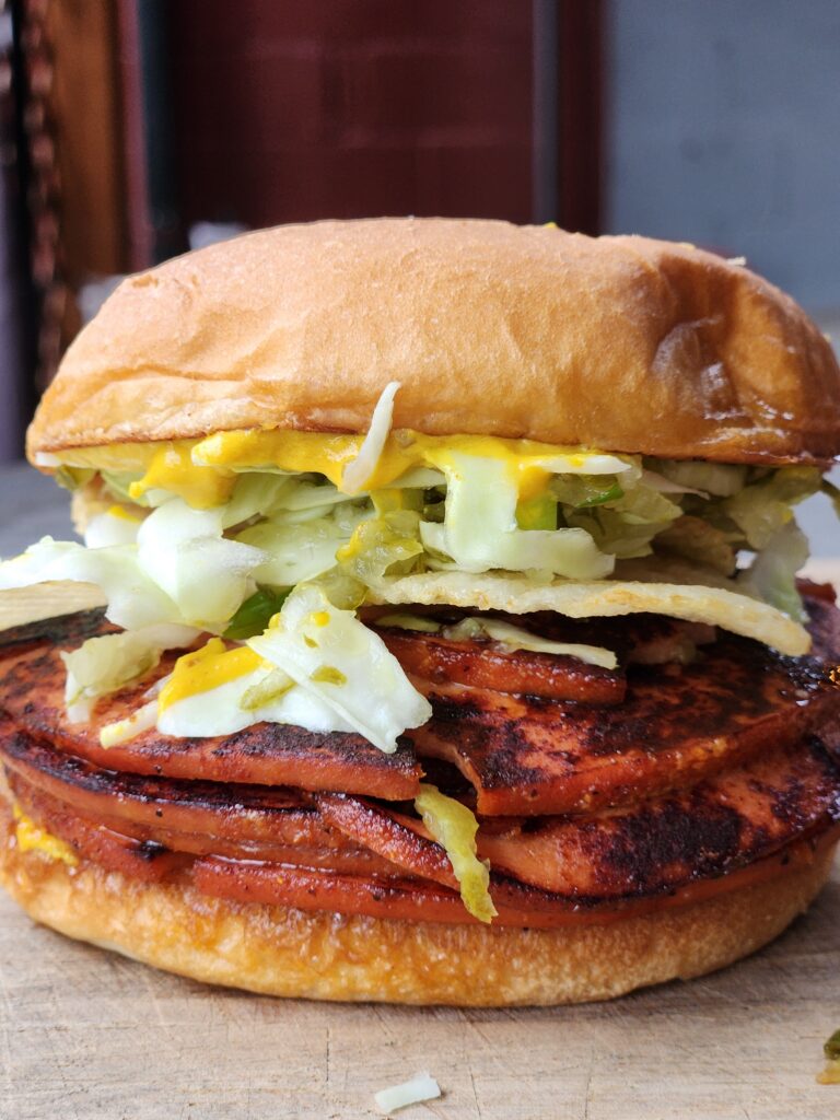 smoked bologna sandwich