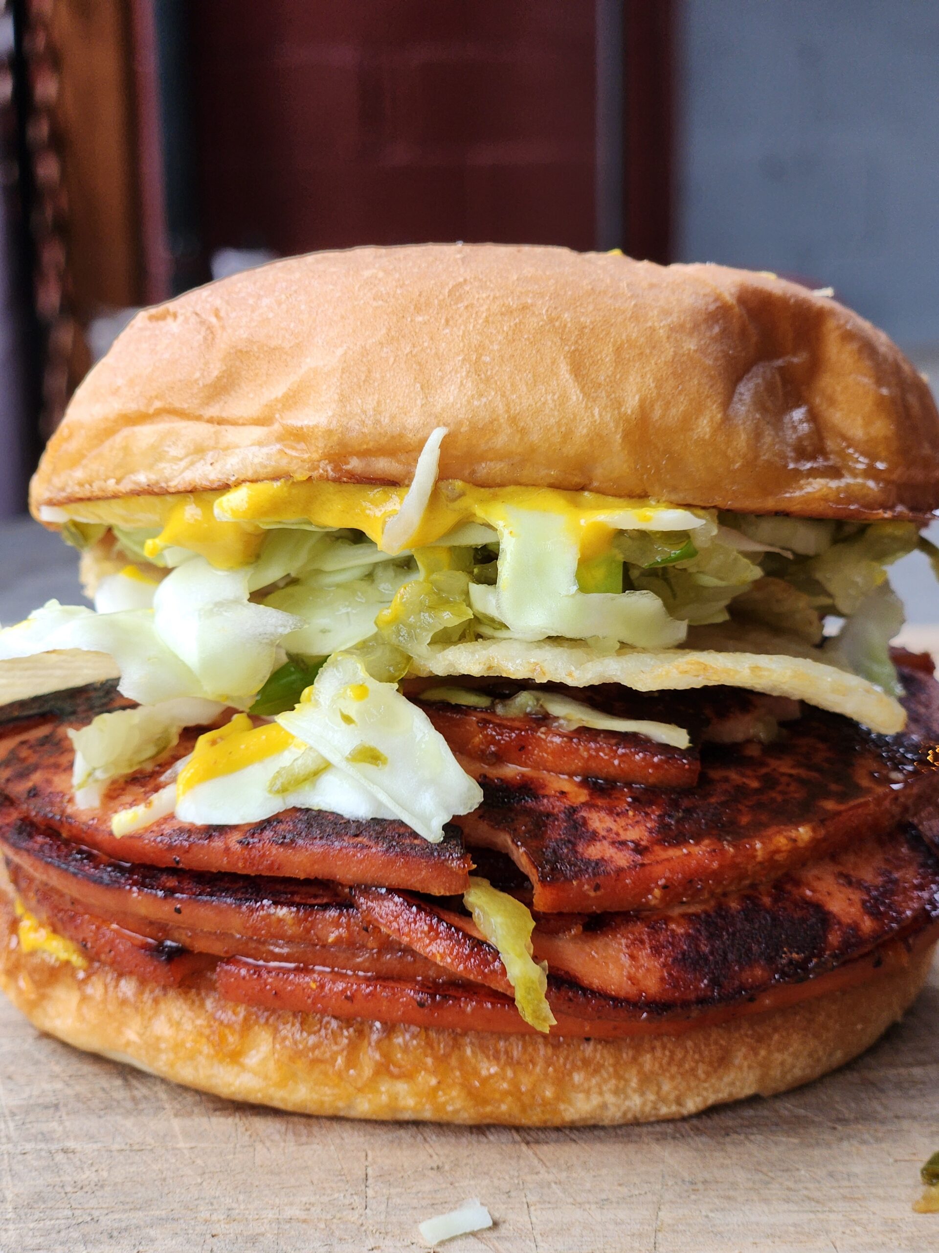 smoked bologna sandwich